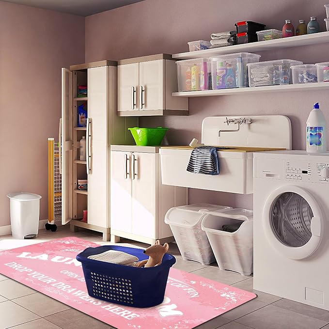 Zoke Laundry Room Rug Runner Stylish Non-Slip Laundry Room Mat 20"x59" - Image 2