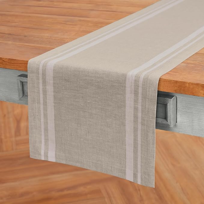 Solino Home Striped Linen Table Runner 36 Inches - Image 2