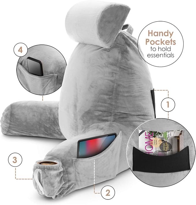 Nestl Reading Pillow with Shredded Memory Foam Includes 2 Neck and Lumber - Image 6