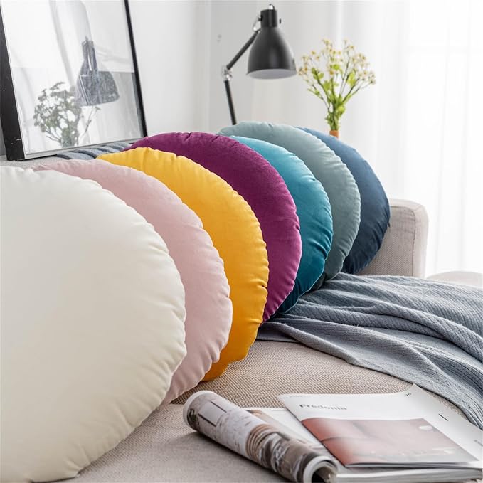 MOJUN Round Throw Pillow, Light Coffee - Image 5