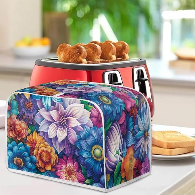 Bright Blossoms Kitchen Blender Cover Toaster Cover Boho Mandala Floral 4 Slice - Image 6