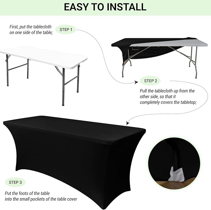 Obstal 6ft Stretch Spandex Table Cover - Image 5