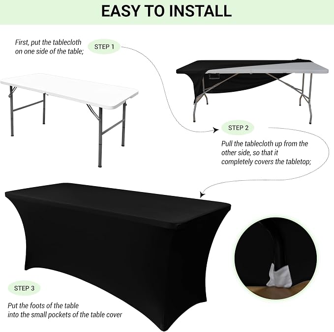 Obstal 6ft Stretch Spandex Table Cover - Image 5