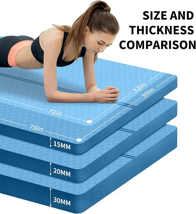 nuveti Large Exercise Mat - 15mm/20mm/30mm Thick Yoga Mat | Workout Mat - Image 4