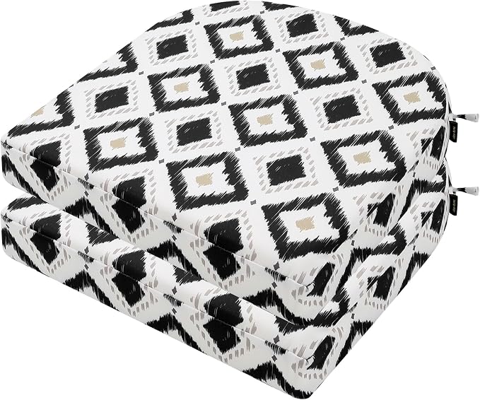 idee-home Outdoor Chair Cushions Set of 2, Thick 17" x 17" x 3" Outdoor Seat by idee-home