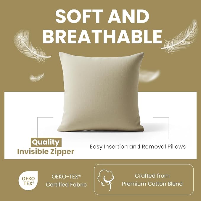 Haven & Glow Decorative Throw Pillow Cover – Square Cushion Case - Image 2
