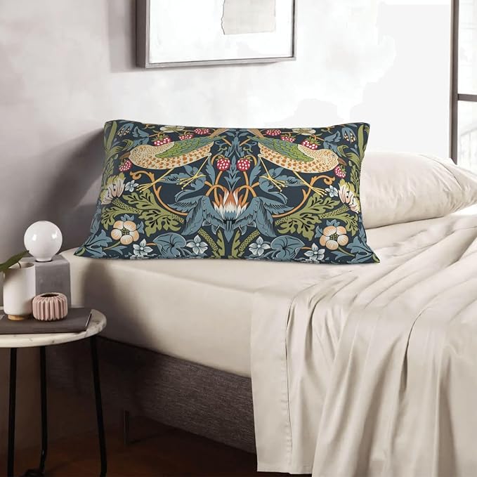 William Morris Vintage Floral Bird Strawberry Thief 20x12 inches Pillow Cover - Image 9