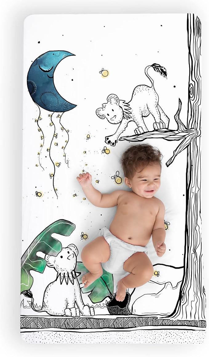 JumpOff Jo - Fitted Crib Sheet, Super Soft Breathable 100% Cotton Baby Crib by JumpOffJo