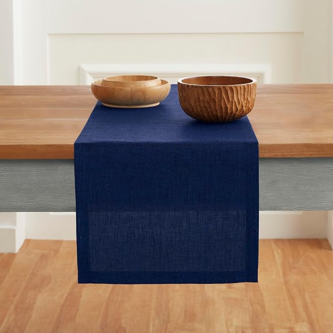 Solino Home Linen Royal Blue Table Runner 72 Inches Long - Image 2