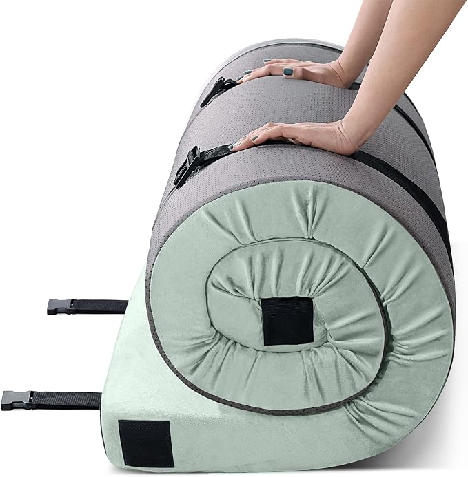 KingChii CertiPUR-US Memory Foam Camping Mattress, Portable Roll Up Travel Car - Image 7