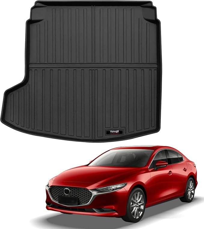 Custom for 2019-2025 2026 Mazda 3 Sedan Cargo Mats Trunk Liner All Weather TPE by Yonugli