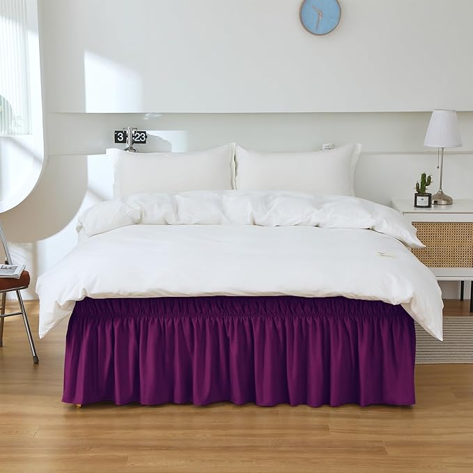 MEILA Full Bed Skirt, Wrap Around Ruffle Bed Skit - Image 7