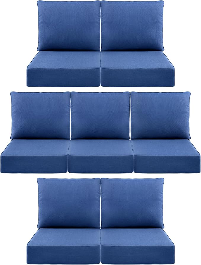 Luxury 6" Outdoor Cushions for Patio Furniture, Fade Resistant Couch Chair by Pugire