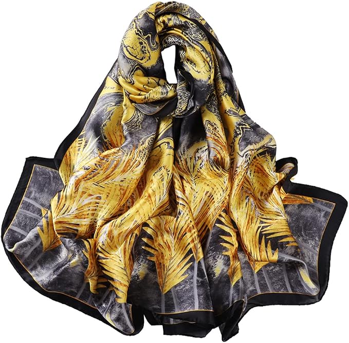 Fashion Scarves Scarf 100% Silk Feeling Scarf Silk Like Scarves Long by Myneiyi
