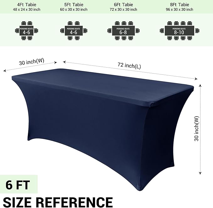 Obstal 6 Pack Stretch Spandex Table Covers - Image 4