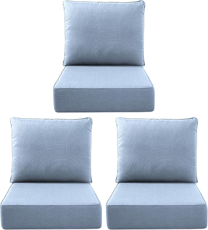 Luxury Outdoor Seat Cushion Set-22 x 24 x 6 Inch Outdoor Chair Cushions by NatureComfyOutdoorFurniture
