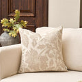 Yangest Chenille Floral Pillow Cover 18 x18 Inches, Neutral Jacquard Square by Yangest