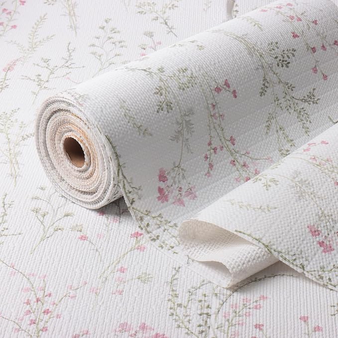 Floral Drawer and Shelf Liner for Cabinets, 12IN x 20FT Non-Adhesive and Strong by Amiitay