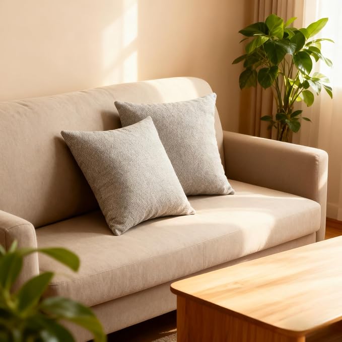 Throw Couch Pillow with Insert 18x18 Inches Set of 2 Square, Cute Modern Home - Image 4