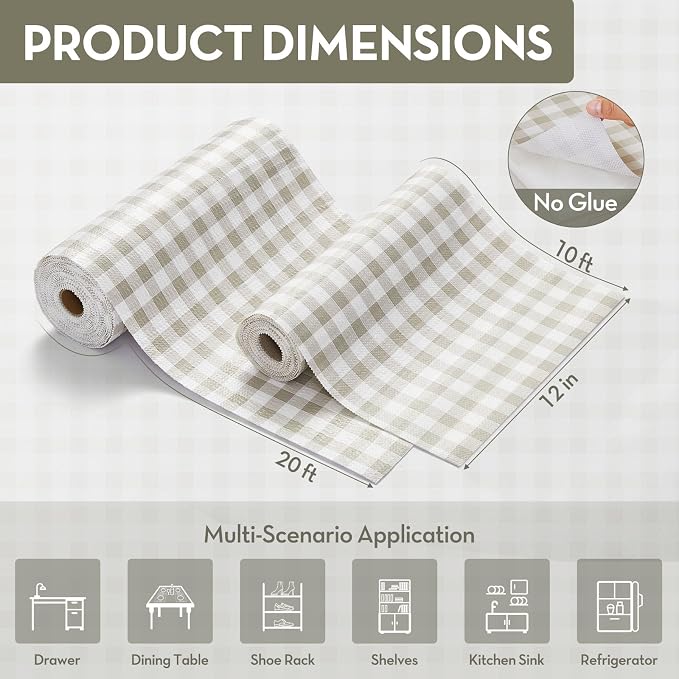 Drawer and Shelf Liner, Non-Slip Kitchen Cabinet Liners Non-Adhesive Thick - Image 4