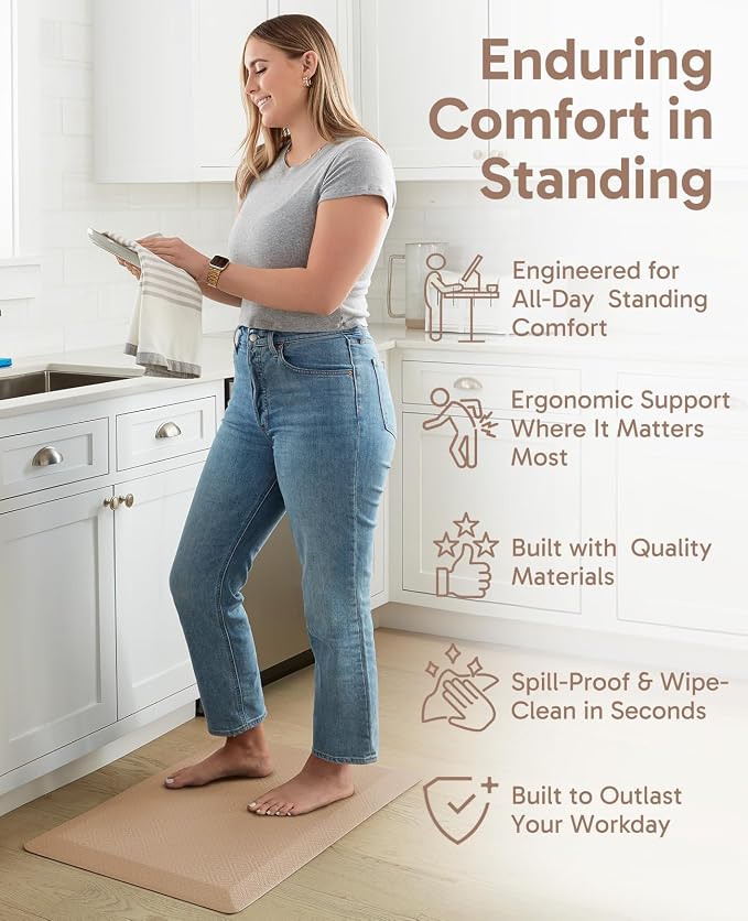 Ophanie Kitchen Mats for Floor, 3/4 Inch Thick Kitchen Rugs, Waterproof - Image 3