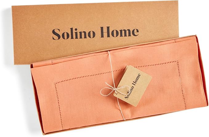 Solino Home Linen Coral Hemstitch Table Runner 60 Inches - Image 5