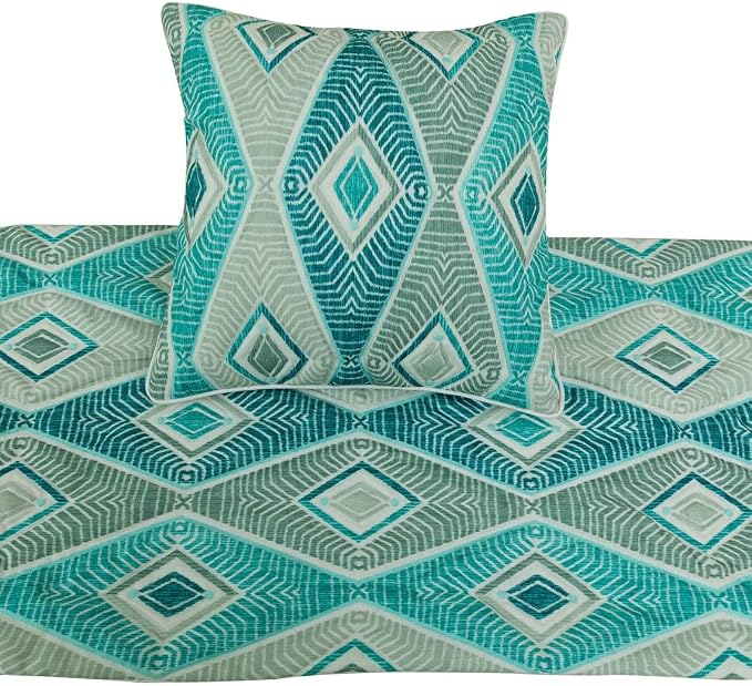 The HomeCentric King/Queen/Twin Blue, Ivory & Grey Decorative CA King 86"x18" - Image 2
