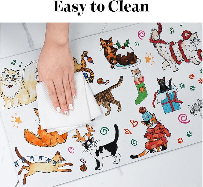 Dog Food Mats for Floors, Absorbent Dog Bowl Mats for Food and Water, Quick Dry - Image 7