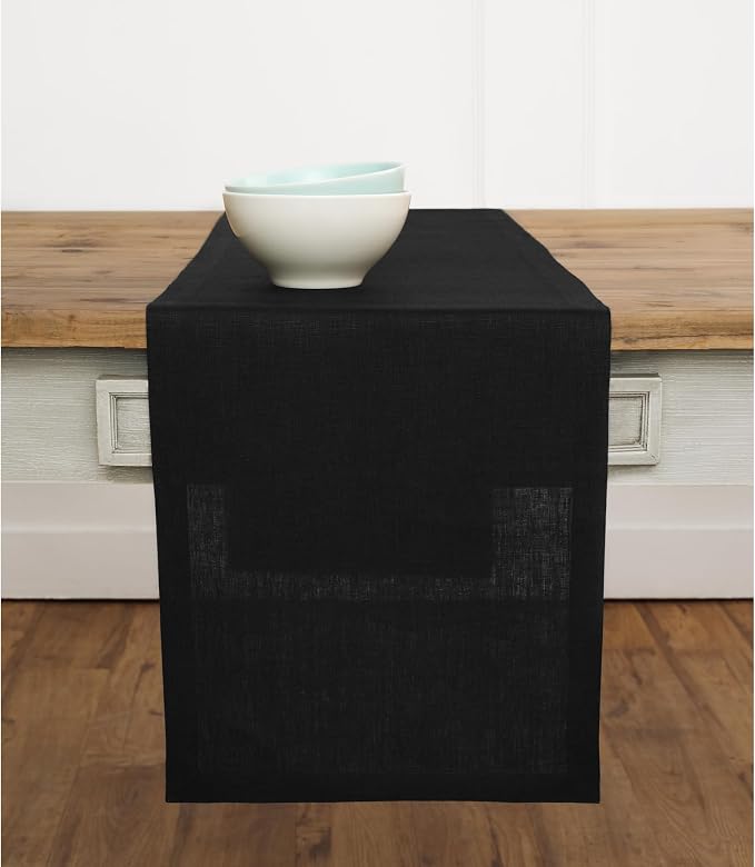 Solino Home Linen Black Table Runner 156 Inches Long by SolinoHome