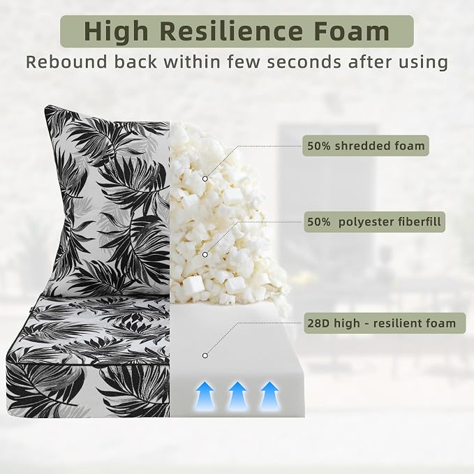 Favoyard Outdoor Seat Cushion 22 x 22 x 3 in Waterproof Pattern Fade Resistant - Image 5