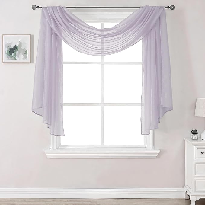 DONREN Lilac Semi Sheer Luxury Scarf by DONREN