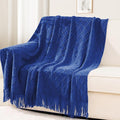 inhand Knit Klein Blue Throw Blanket by inhand