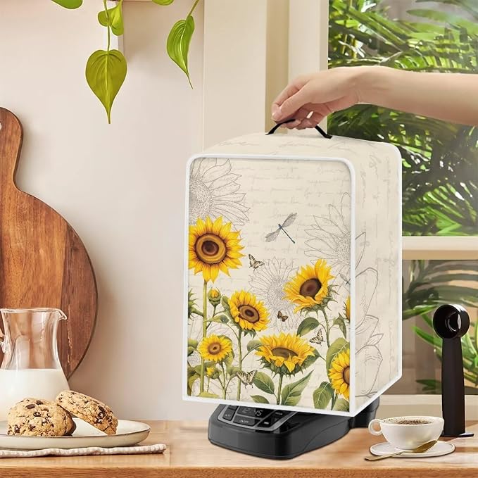 Mumeson 04-Sunflower Coffee Maker Cover Dustproof Waterproof Fabric Small - Image 3