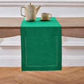 Solino Home Linen Emerald Green Hemstitch Table Runner 48 Inches by SolinoHome