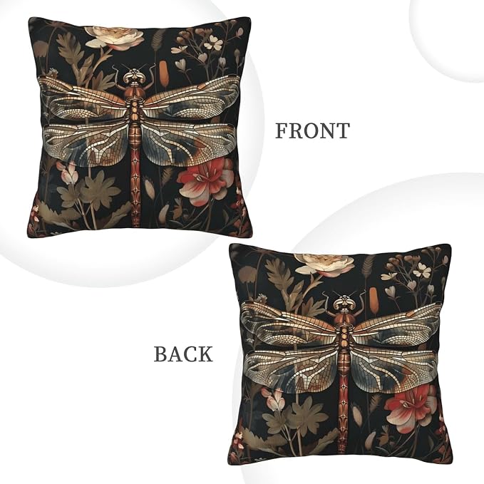 William Morris Abstract Vintage Floral Dragonfly Design 18x18 inches Throw - Image 2