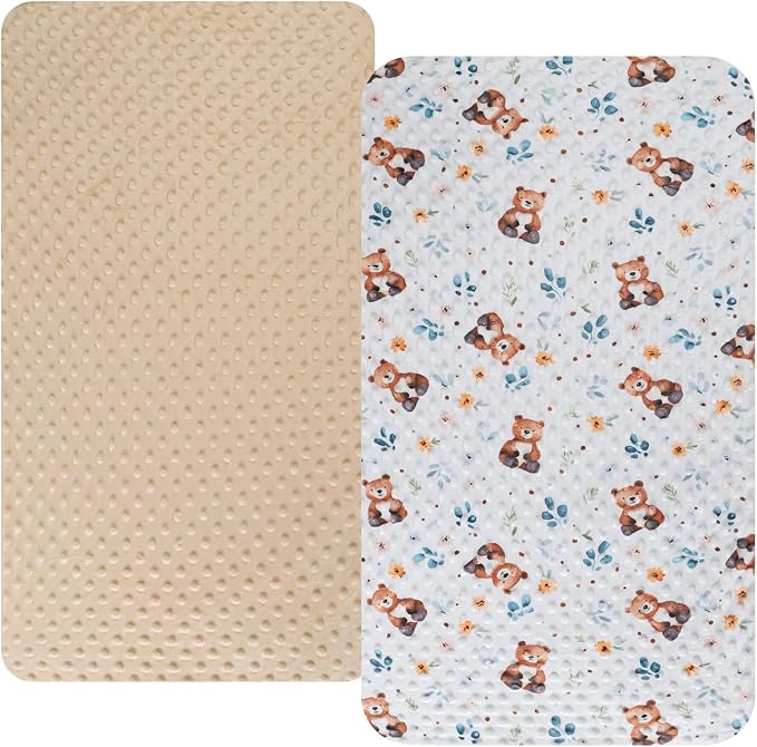 Dot Bassinet Sheet Set 2 Pack Stretch Fitted Cradle Sheets, Ultra Soft by Bilokonda
