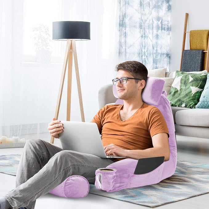 Nestl Reading Pillow with Shredded Memory Foam Includes 2 Neck and Lumber - Image 9