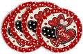 Artoid Mode Dot Hearts Love Red Valentine Round Placemats Set of 4, 14 Inch by ArtoidMode