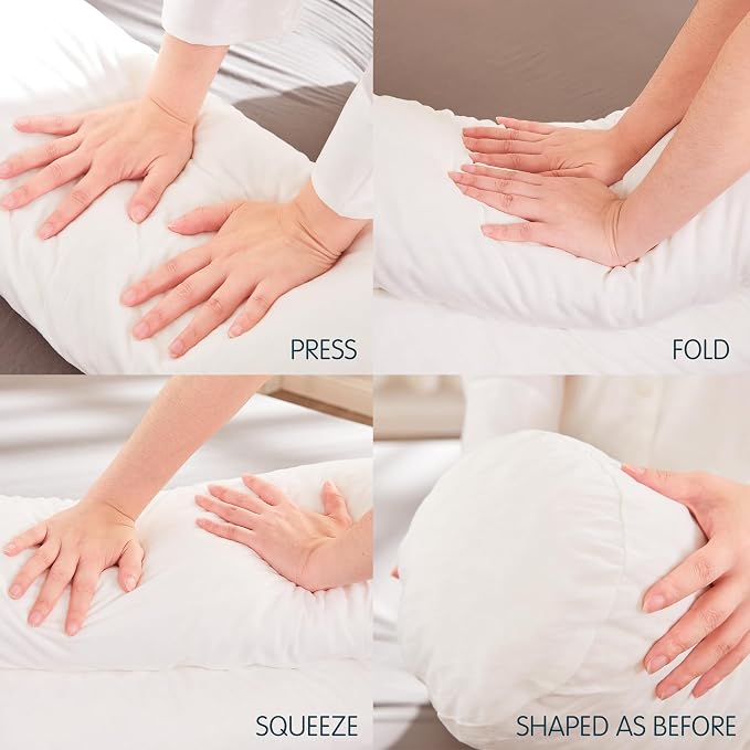 SyMax 7.8"x60" Body Pillow for Queen Bed, Memory Foam Bolster w/Removable - Image 6