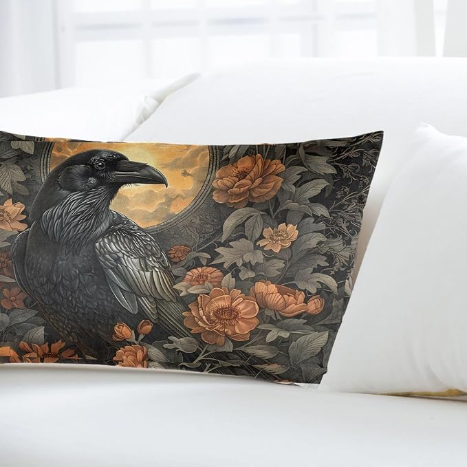 Mystical Raven Art Print Decor, William Morris Abstract Vintage Floral Design - Image 5