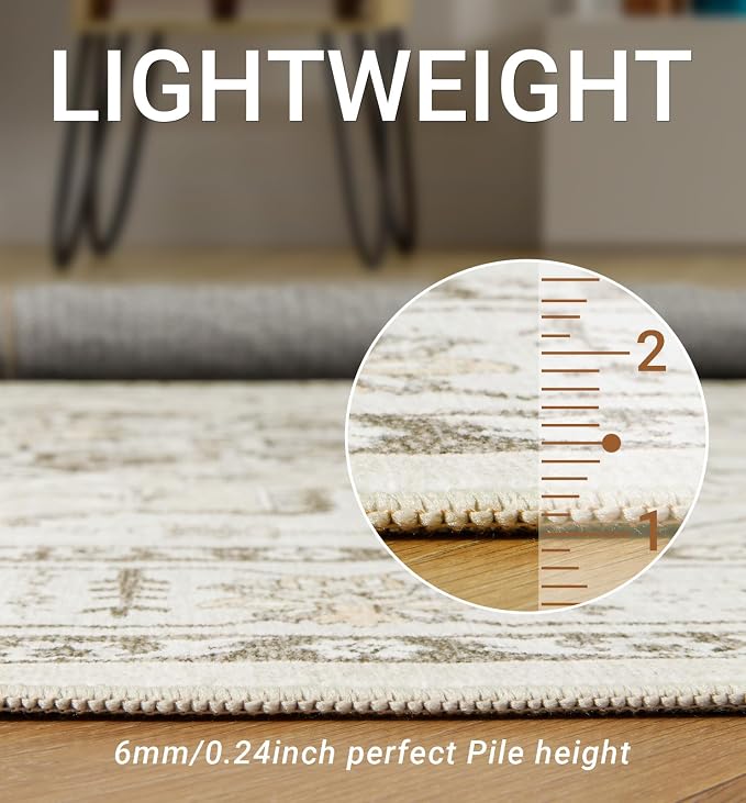 zesthome Area Rug 8x10, Ultra-Thin Washable Rugs - Image 5