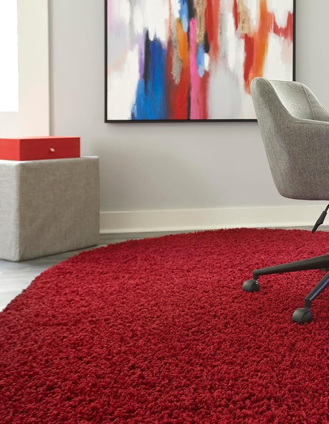 Unique Loom Solid Shag Collection Area Rug - Image 3