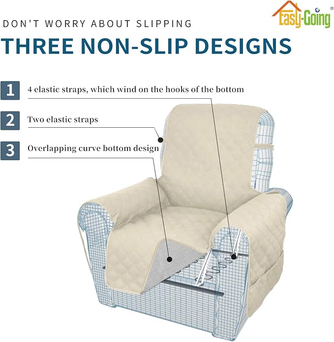 Easy-Going Sofa Slipcover Waterproof Oversized Recliner Chair Cover Non-Slip - Image 3