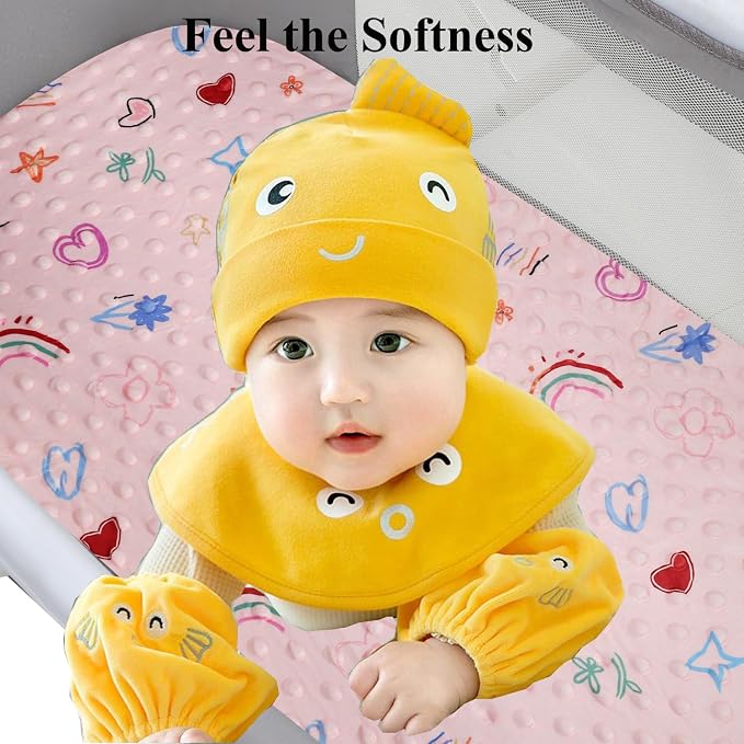 Dot Bassinet Sheet Set 2 Pack Stretch Fitted Cradle Sheets, Ultra Soft - Image 5