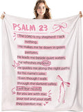 Coquette Pink Bow Christian Blanket, Psalm 23 Bible Verse Throw Blankets by Unknown