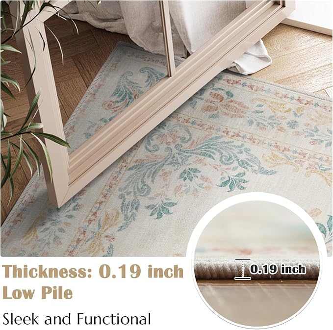 jinchan Spring Floral 2x3 Rugs for Entryway - Image 3