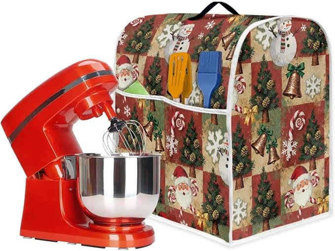 Christmas Stand Mixer Cover 6-8Qt Retro Mixer Cover Washable Anti-Stain - Image 4