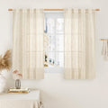 LAMIT Short Window Linen Curtains 48 Inch Length 2 Panels, 34 x 48 Inch by LAMIT