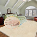 Light Brown Beige Plush Shag Area Rugs 8x10 Rugs by ORINOVA