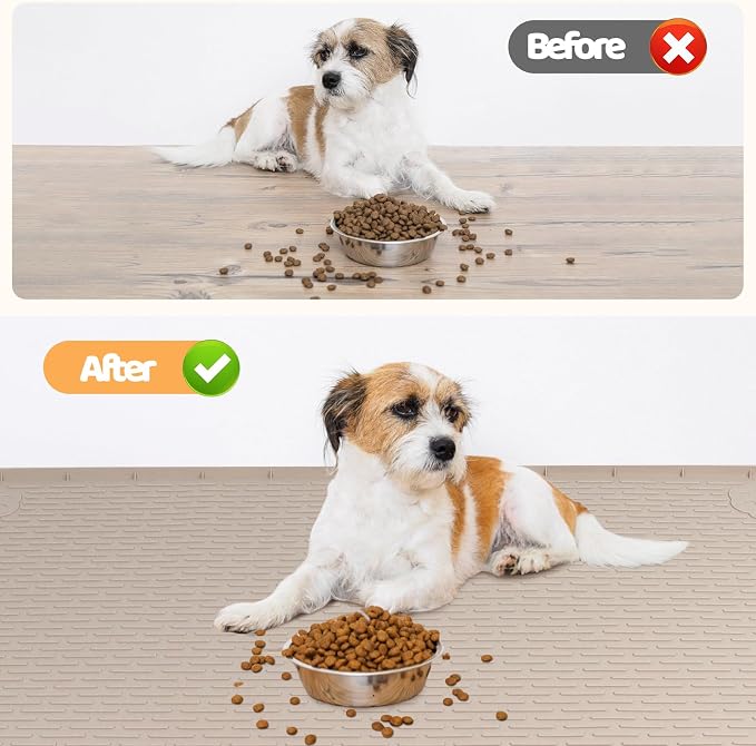 Dog Food Mat, Extra Large 50" x 35" Silicone Pet Feeding Mat - Image 4